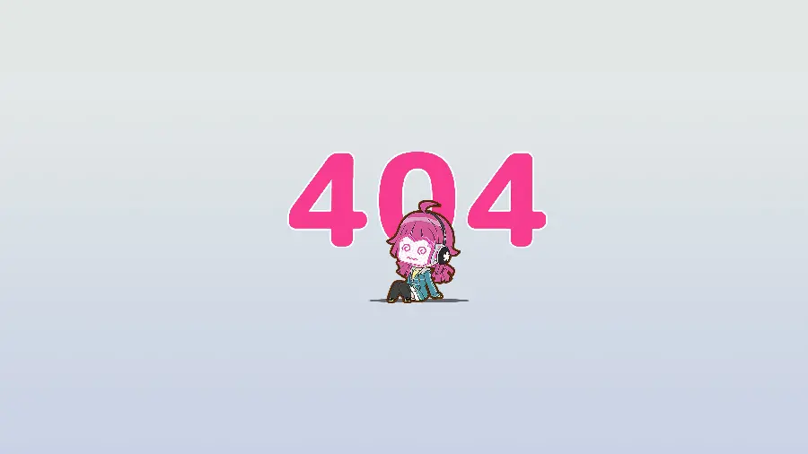 تصویر کارتونی زیبا و جذاب با تم صورتی برای صفحه 404