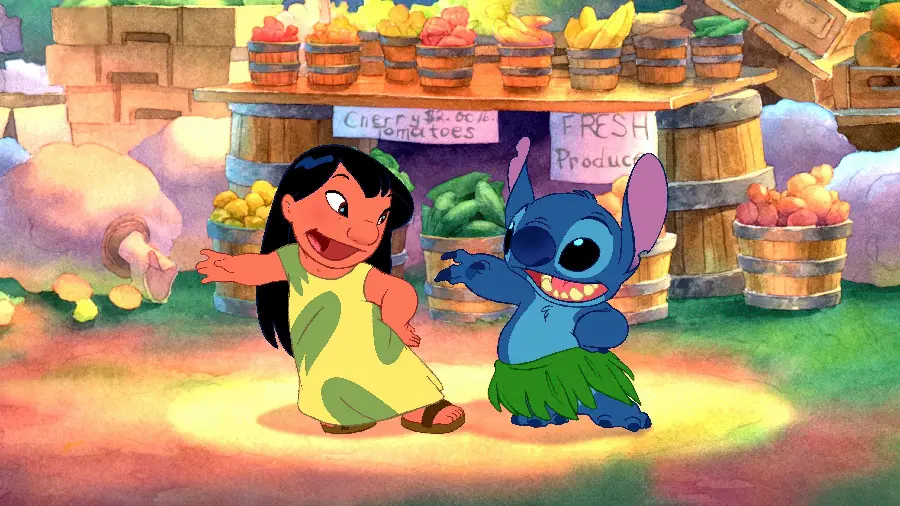 عکس انیمیشن Lilo & Stitch در حال رقص با کیفیت 4K