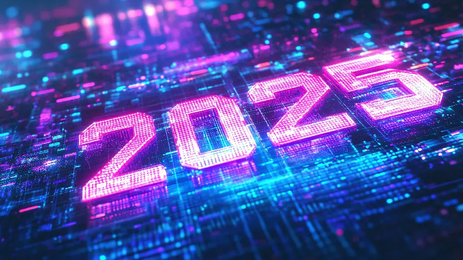 والپیپر نورانی سال جدید 2025 با کیفیت 4K برای دسکتاپ