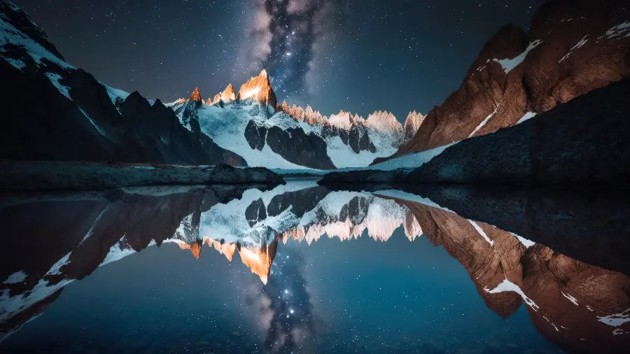تصویر کوهستان و راه شیری با کیفیت Ultra HD و رزولوشن 7680x4320