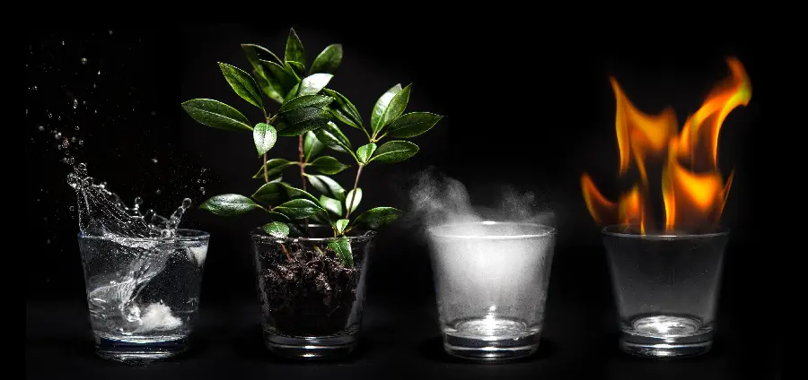 عکس حرفه ای چهار عنصر طبیعت برای استفاده در تولید محتوا