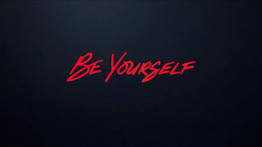تصویر انگیزشی با متن Be Yourself و پس زمینه دارک 5K