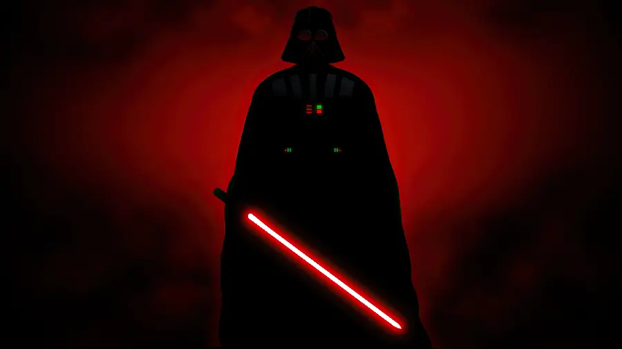 والپیپر Darth Vader با شمشیر نوری در کیفیت 4K