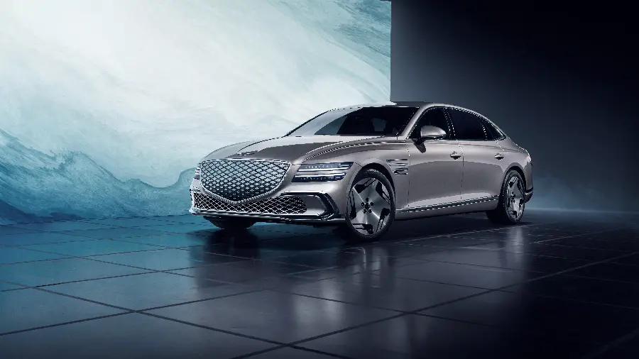 عکس ماشین جنسیس G80 الکتریکی 2025 برای تولید محتوا