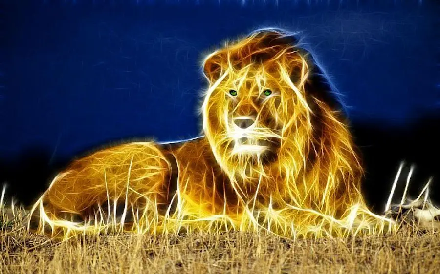 لوگوی خیره کننده شیر طلا با کیفیت بالا برای والپیپر