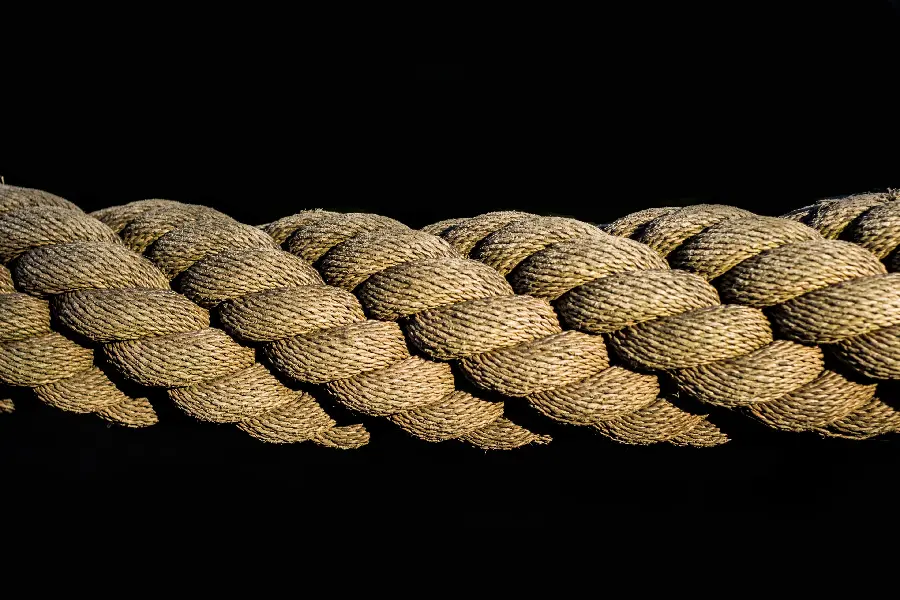 تصویر کلوزآپ از طناب بافته شده با کیفیت بالا