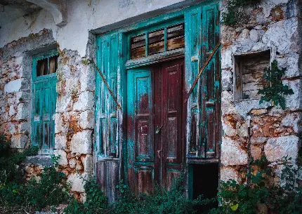 تصویر ساختمان و در قدیمی با طراحی کلاسیک و کیفیت HD
