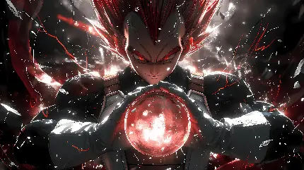 تصویر شخصیت Vegeta در حالت Super Saiyan با کیفیت بالا تولید شده توسط هوش مصنوعی