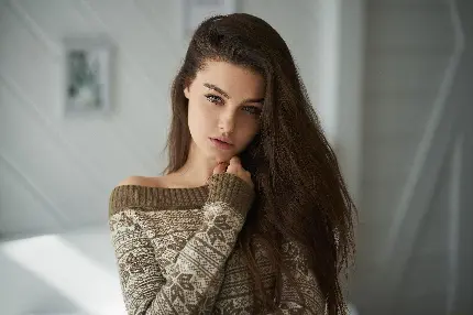 عکس مدل دختر مو قهوه ای با کیفیت اچ دی و رزولوشن بالا