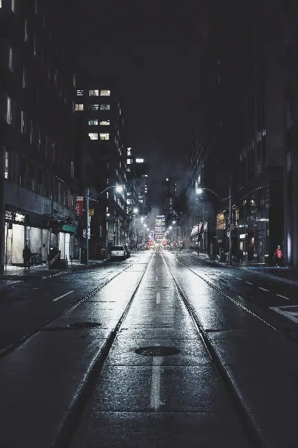 منظره خیابان های تورنتو در شب بارانی با کیفیت HD