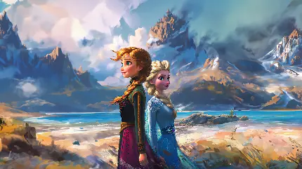 تصویر هنری شخصیت آنا از Frozen با کیفیت بالا تولید شده توسط هوش مصنوعی
