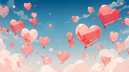 تصویر قلب‌های پرنده عاشقانه با کیفیت 5K برای والپیپر