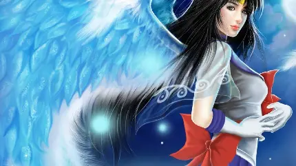 والپیپر هوتارو توموئه از sailor moon با بال های فرشته و کیفیت فول اچ دی