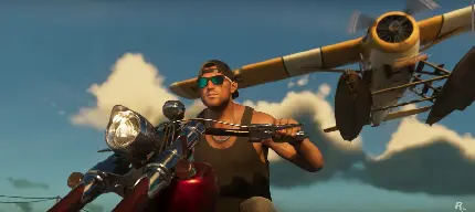 تصویر شخصیت جیسون دوال با هواپیما در بازی GTA 6