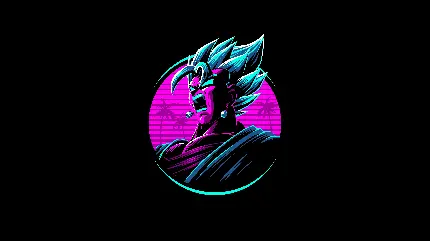 والپیپر نئون وگیتو از Dragon Ball Z با پس زمینه مشکی AMOLED کیفیت 5K