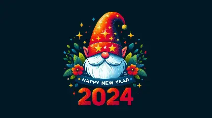 تصویر سال نو 2024 با کیفیت 4K و تم تاریک