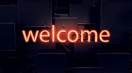 والپیپر خوش آمدید با نور نئون در کیفیت بالا