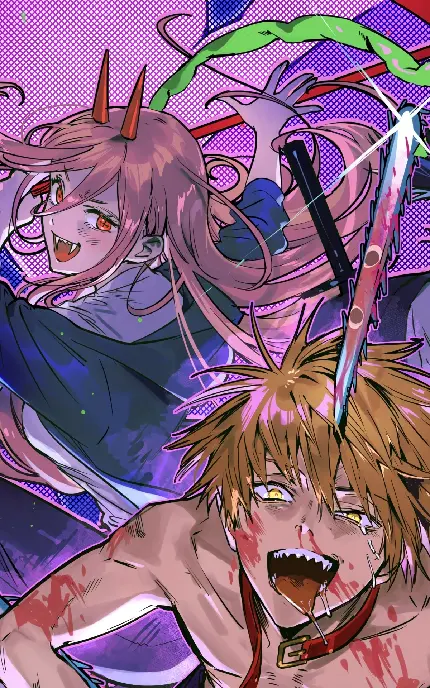 والپیپر انیمه Chainsaw Man برای گوشی های تی سی ال با کیفیت 4K