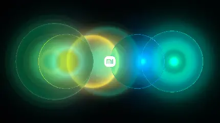 عکس انتزاعی سبز MIUI با بک گراند سیاه و کیفیت اچ دی