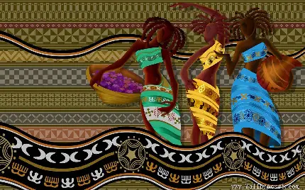جذاب ترین عکس نقاشی قبیله ای زن افریقای با کیفیت اچ دی
