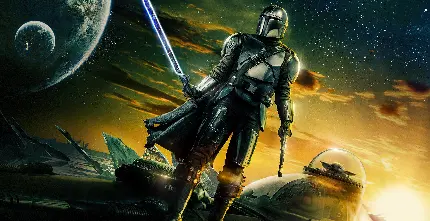 والپیپر سریال The Mandalorian با کیفیت بالا