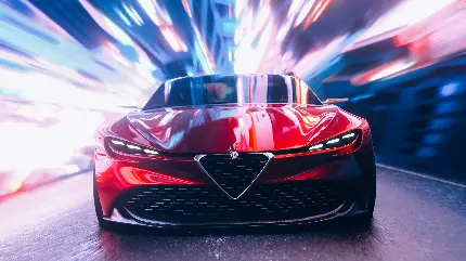 عکس ماشین آلفارومئو زاگاتو با گرافیک CGI و کیفیت 4K