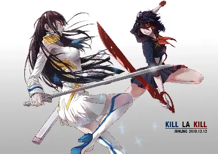 والپیپر دختران انیمه kill la kill با شمشیر و لباس sailor و کیفیت فول اچ دی