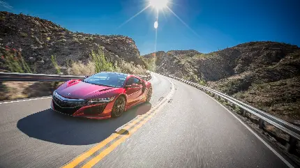 تصویر ماشین آکورا NSX قرمز با کیفیت 4K و HD
