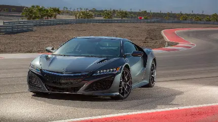 تصویر ماشین آکورا NSX خاکستری متالیک با کیفیت 4K