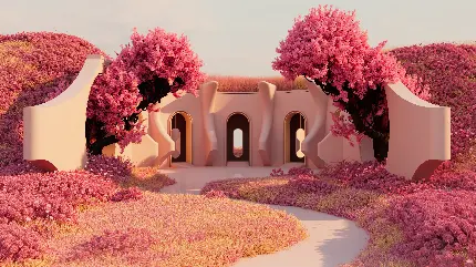 عکس فضای باز با تم صورتی مایل به قرمز و کیفیت اچ دی