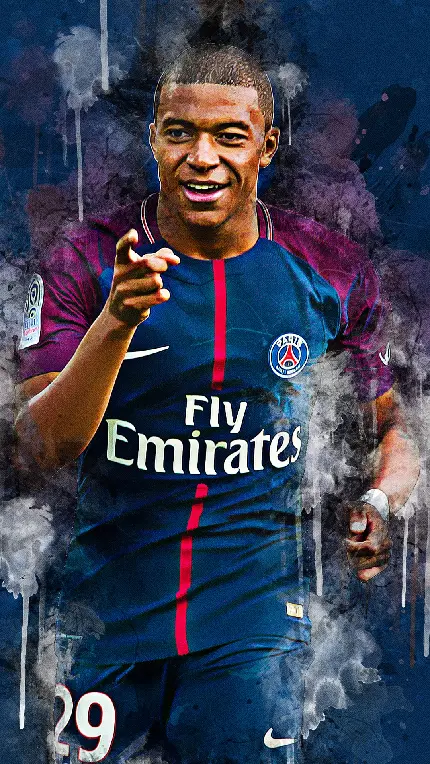 والپیپر ورزشی Kylian Mbappé برای گوشی های جنرال لوکس با کیفیت Full HD