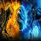 تصویر فیلم Mortal Kombat با شخصیت های ساب زیرو و اسکورپیون