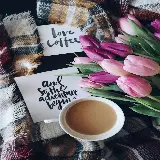 عکس هنری از شال و گل لاله با تایپوگرافی