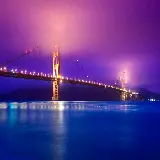 عکس پل گلدن گیت با آسمان صورتی برای والپیپر