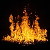 تصویر آتش در شب با پس زمینه تاریک و کیفیت 5K