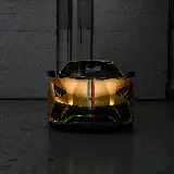 چاپ قاب موبایل و گوشی تصویر Lamborghini Aventador با رنگ طلایی و پس زمینه تاریک