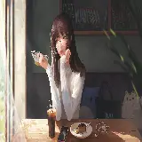 تصویر زمینه دختر انیمه با موهای بافته و تلفن همراه برای دسکتاپ