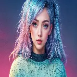 چاپ قاب موبایل و گوشی تصویر دختر آسیایی موآبی با کیفیت 4K اثر AI