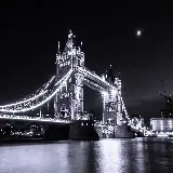 چاپ پوستر تصویر سیاه و سفید Tower Bridge لندن با تم تاریک