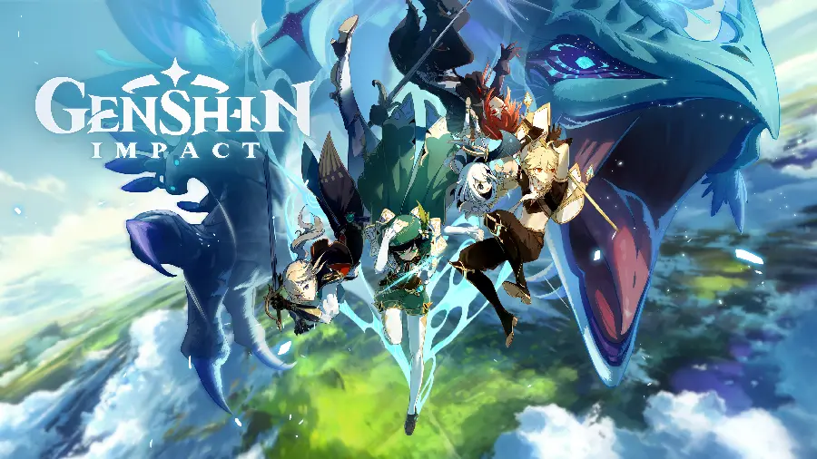 پوستر دیواری بازی Genshin Impact با شخصیت‌های محبوب با کیفیت بالا