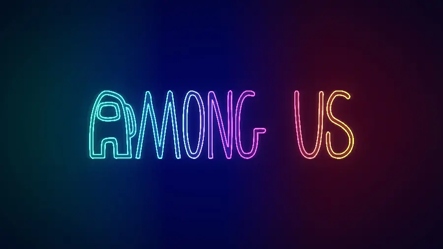 تابلو شاسی گیم Among Us Neon با طرح گرادیان