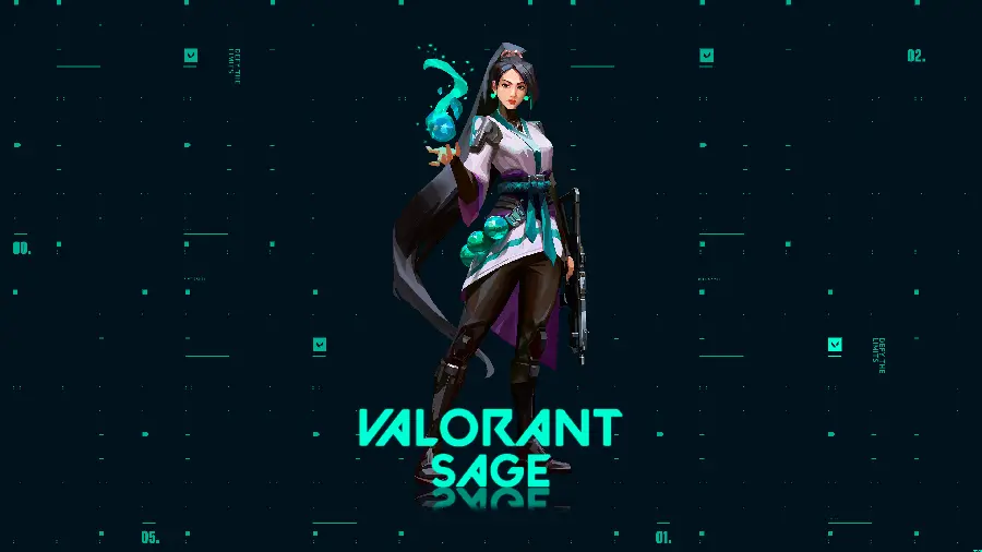 تابلو شاسی گیمینگ Sage از Valorant برای دکور دیواری
