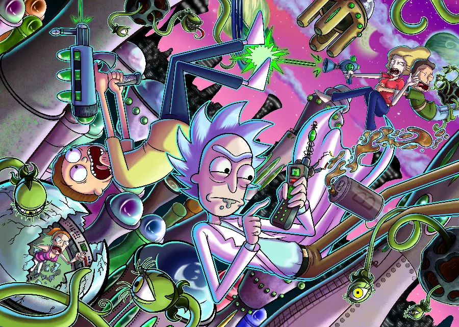 سفارش تابلو دکوراتیو Rick and Morty با چاپ 5K و قیمت مناسب