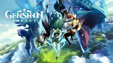 پوستر دیواری بازی Genshin Impact با شخصیت‌های محبوب با کیفیت بالا