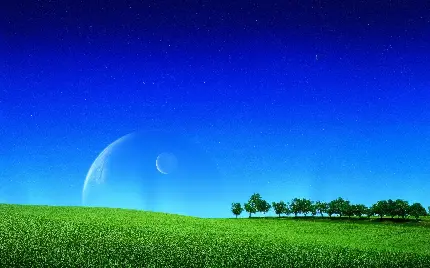 چاپ پوستر بک گراند دسکتاپ چمن و آسمان با کیفیت بالا و رزولوشن عالی