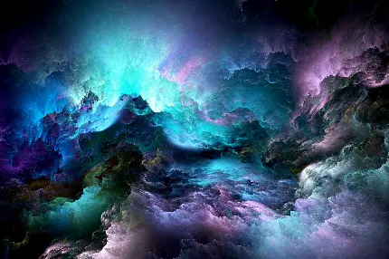 خرید پوستر دیواری انتزاعی طرح ابرهای نورانی برای اتاق خواب
