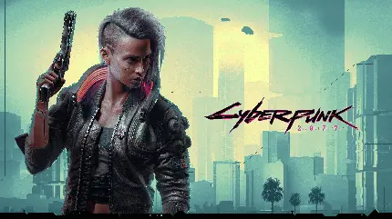تابلو بازی cyberpunk 2077 با طرح female v برای دکوراسیون دیواری