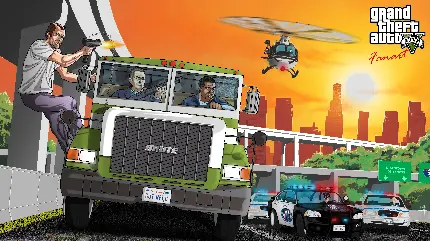 سفارش تابلو شاسی بازی GTA 5 با چاپ 5K و کیفیت بالا