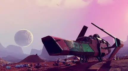 خرید تابلو No Man's Sky با طرح سفینه فضایی در کیفیت HD