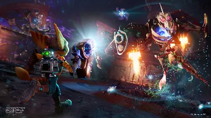 تابلو شاسی گیم Ratchet & Clank با طراحی رنگارنگ و چاپ باکیفیت